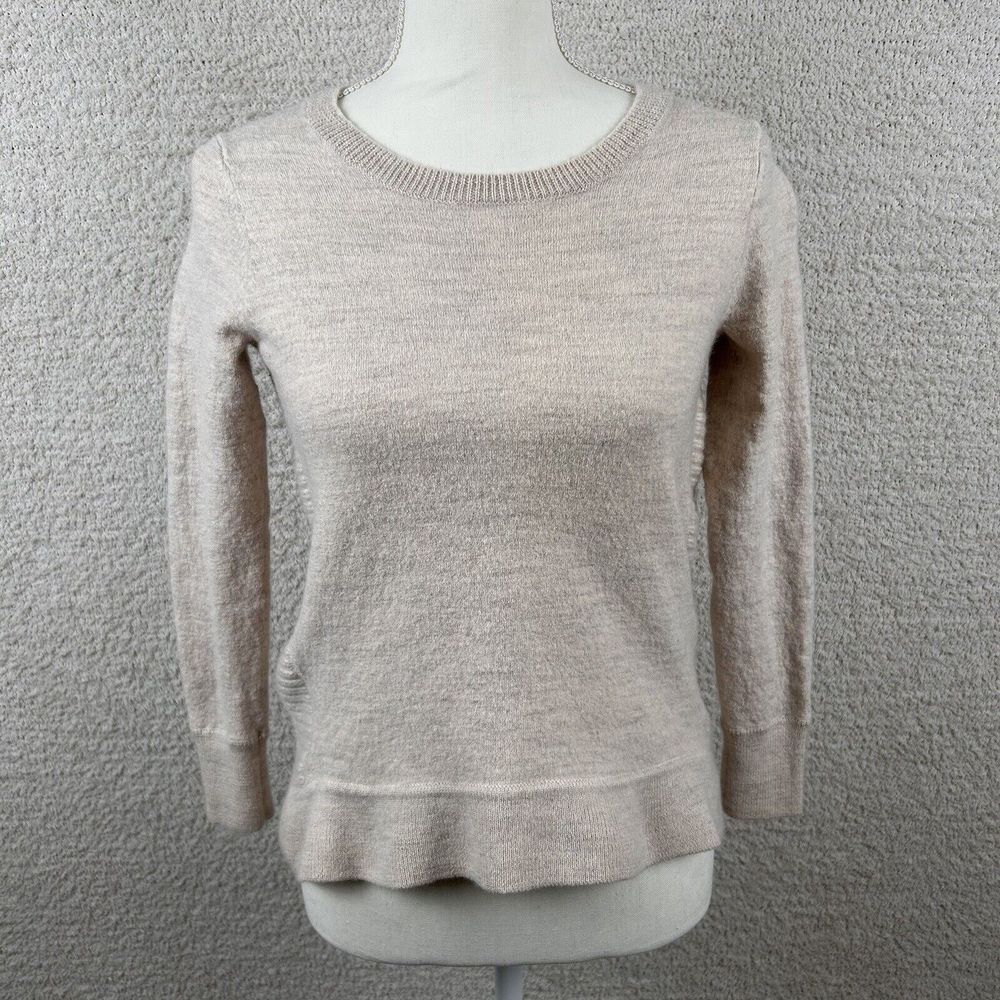 Cynthia Rowley Sweater Womens M Ivory Cream 100%‎ Extrafine Merino Wool Runs Sm